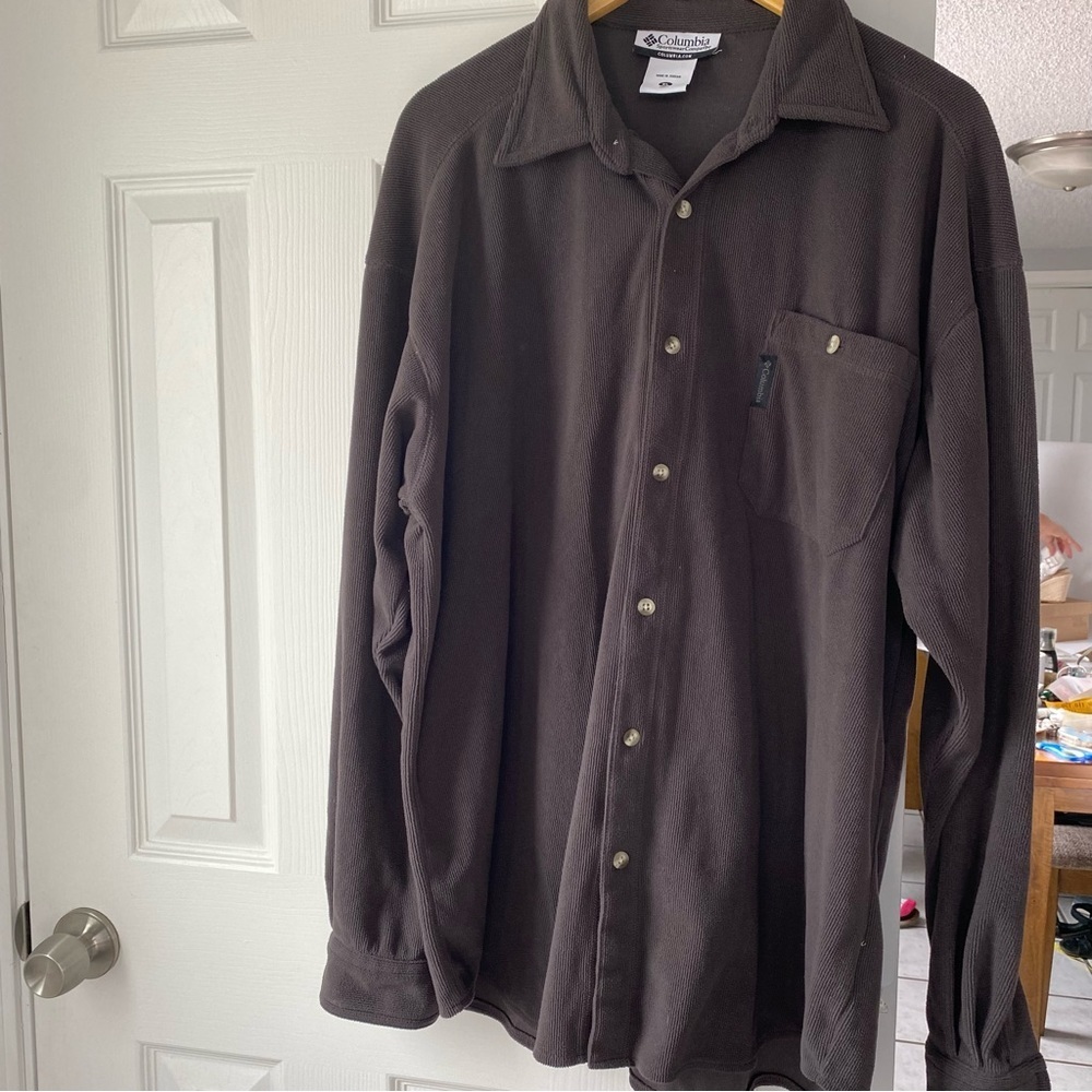 vintage columbia ribbed casual button down